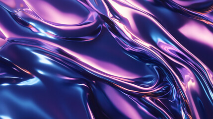 Obraz premium Liquid metal: fluid dynamics in purple and silver