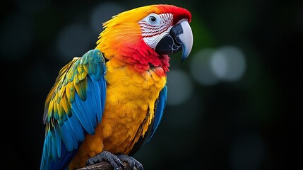 Naklejka premium Isolated Parrot black background