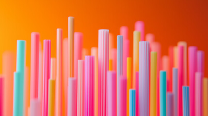 Obraz premium colorful straws background