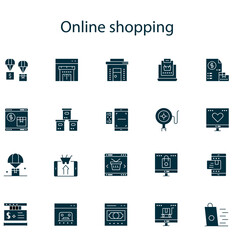 Shopping cart icons set. Set of UI isolated icons with editable stroke