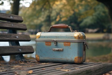 Vintage Metal Lunchbox with Thermos - Nostalgic School Lunch Set for Kids, Retro Lunch Container Design