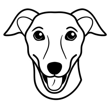 recommend clip art: Funny whippet dog head vector art