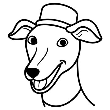 recommend clip art: Funny whippet dog head vector art