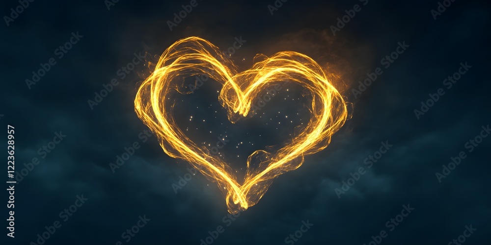 Canvas Prints heart shaped fire