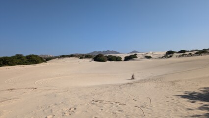 Viana Desert, Boa Vista, Cape Verde. Sand dunes in Boa Vista. 