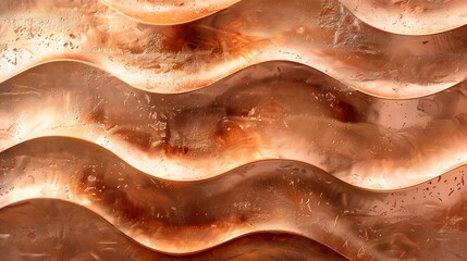 Copper Metallic Wallpaper with Textured Waves and Soft, Shimmering Finish, Adding a Luxurious, Modern Touch to Any Space with Elegant Depth and Subtle Shine