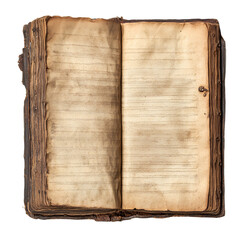 Ancient Antique Book Open Pages, Aged Leather Binding, Vintage Textured