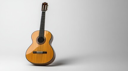 Obraz premium Classical guitar celebrating international guitar month on white background