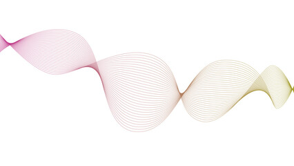 	
Vector curvy abstract line art wavy flowing dynamic green pink white background in concept music or sound, wave, wind, information flow	