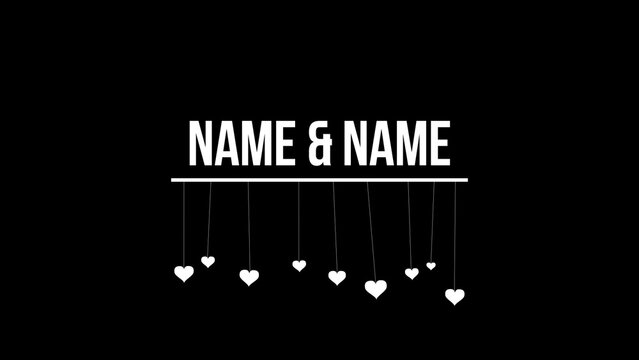 Wedding Couple Romantic Hearts Title Intro