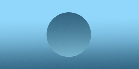Monochrome, grainy, minimalistic light blue sphere on light blue background for wallpapers or headers. 