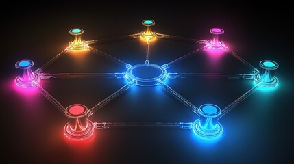 Blockchain network securing payment data digital art virtual environment futuristic viewpoint technology concept