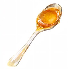 Spoon with a yellow substance on it