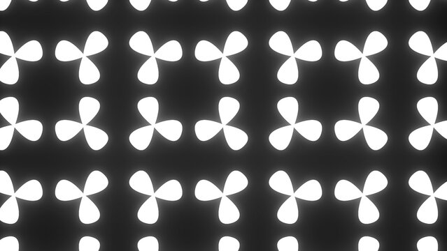 Looping Black & White Animated Flowers Background