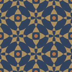 Geometric seamless pattern, abstract oriental style vector. Geometry floor tiles design. Moroccan, Spanish and Portuguese azulejos ceramic design.
