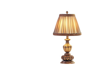 Elegant vintage lamp casting warm light in a softly lit room during the evening hours, adding charm and ambiance to the space isolated on transparent background