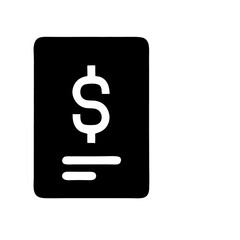 Financial document icon with dollar sign. Business, finance, payment. Use for financial apps, business blogs, UI/UX.