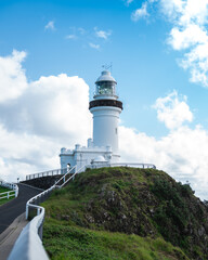 lighthouse on the coast in the sky