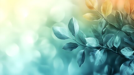 Fototapeta premium A fresh gradient blending mint green into light teal.