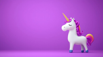 Illustration of a purple unicorn on a purple background, clean design