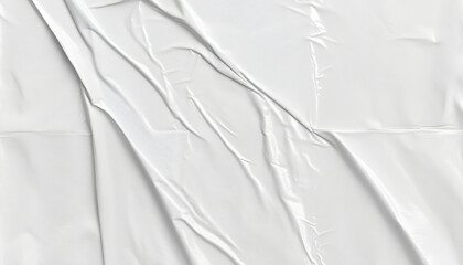 Obraz premium Glued poster texture displays a creased, wrinkled white surface perfect for mockup designs