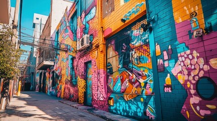 Fototapeta premium Vibrant Street Art Mural on City Building