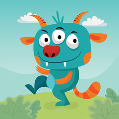 An adorable and lovely monster character for children