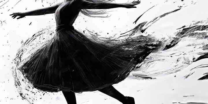 Dancer wearing black dress performing during international dance day celebration