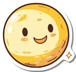 Fototapeta premium Happy Yellow Circle Emoji Sticker Design
