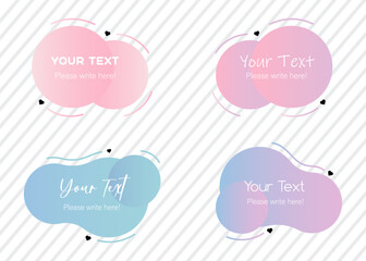 Text Stickers. Labels in delicate colors on transparent background. Vector illustration.