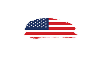 United States of America flag in brush stroke effect on white background, National flag of America with brush stroke effects Vector illustration EPS10