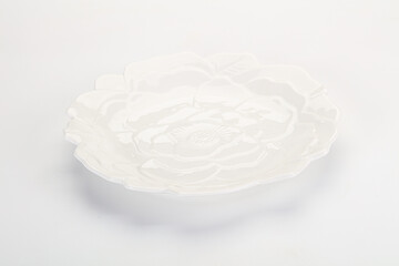 White ceramic empty plate dishware