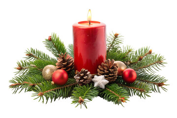 christmas candle and decorations