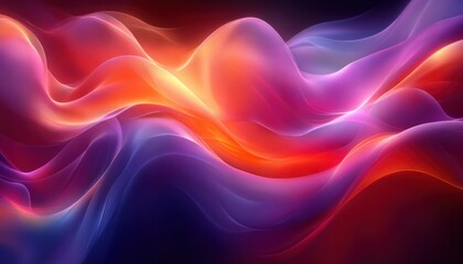 Obraz premium Vibrant flowing ribbons with glowing edges creating a dynamic abstract design