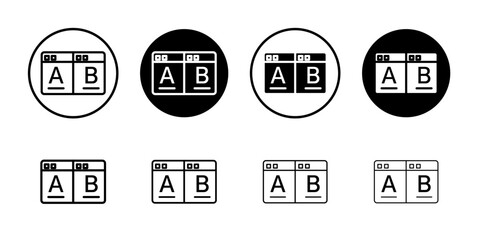 A B test icon flat and simple set design