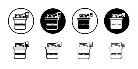 Donation box icon flat and simple set design