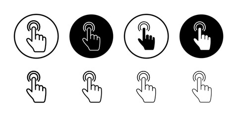 finger tap icon flat and simple set design