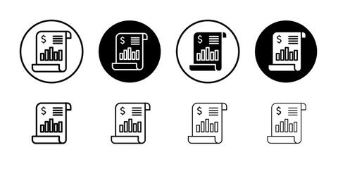 Financial report icon flat and simple set design