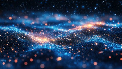 Obraz premium Subtle glowing dots forming a seamless starry abstract pattern