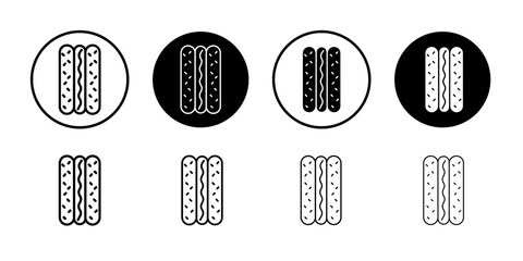 Hot dog icon flat and simple set design