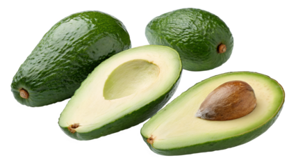 avocado on white background
