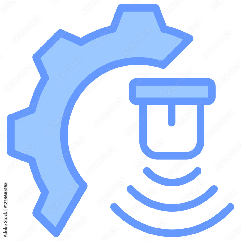 Poster efficient sensor lineal blue icon