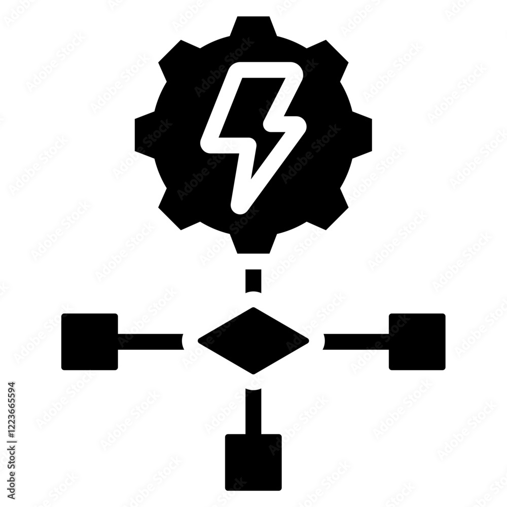 Poster Energy Aware Algorithm Solid Black Icon