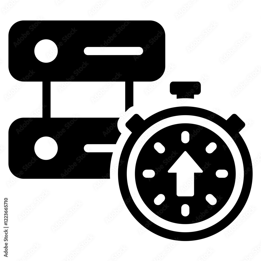Poster efficient data center solid black icon