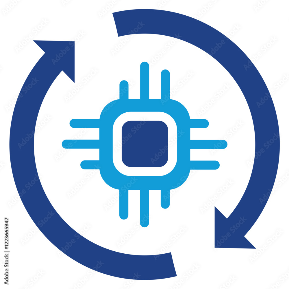 Poster Efficient Processor Dual Tone Icon