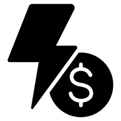 Energy Budget Solid Black Icon