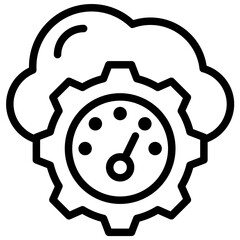 Cloud Efficiency Outline Icon