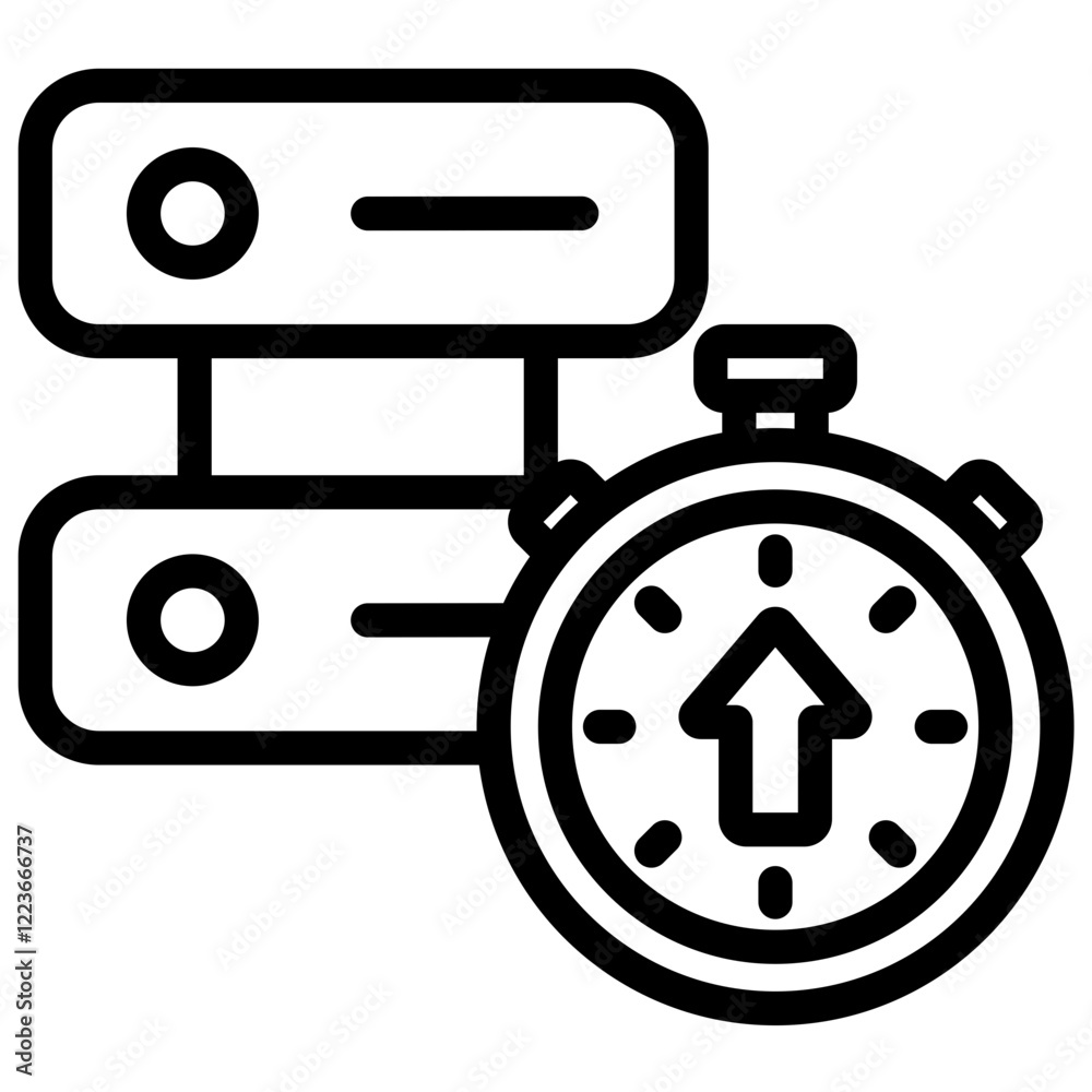 Poster Efficient Data Center Outline Icon
