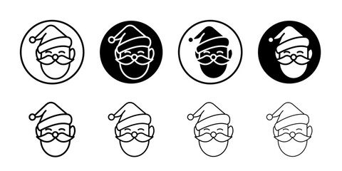 Santa Claus icon flat and simple set design