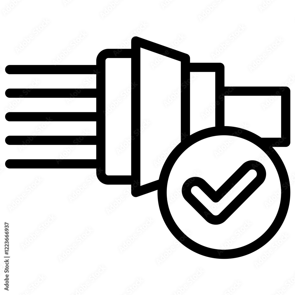 Poster efficient cabling outline icon